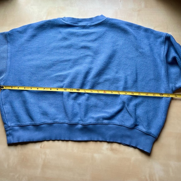 Aerie Blue Ribbed Sweatshirt and Shorts Set - Picture 4 of 9